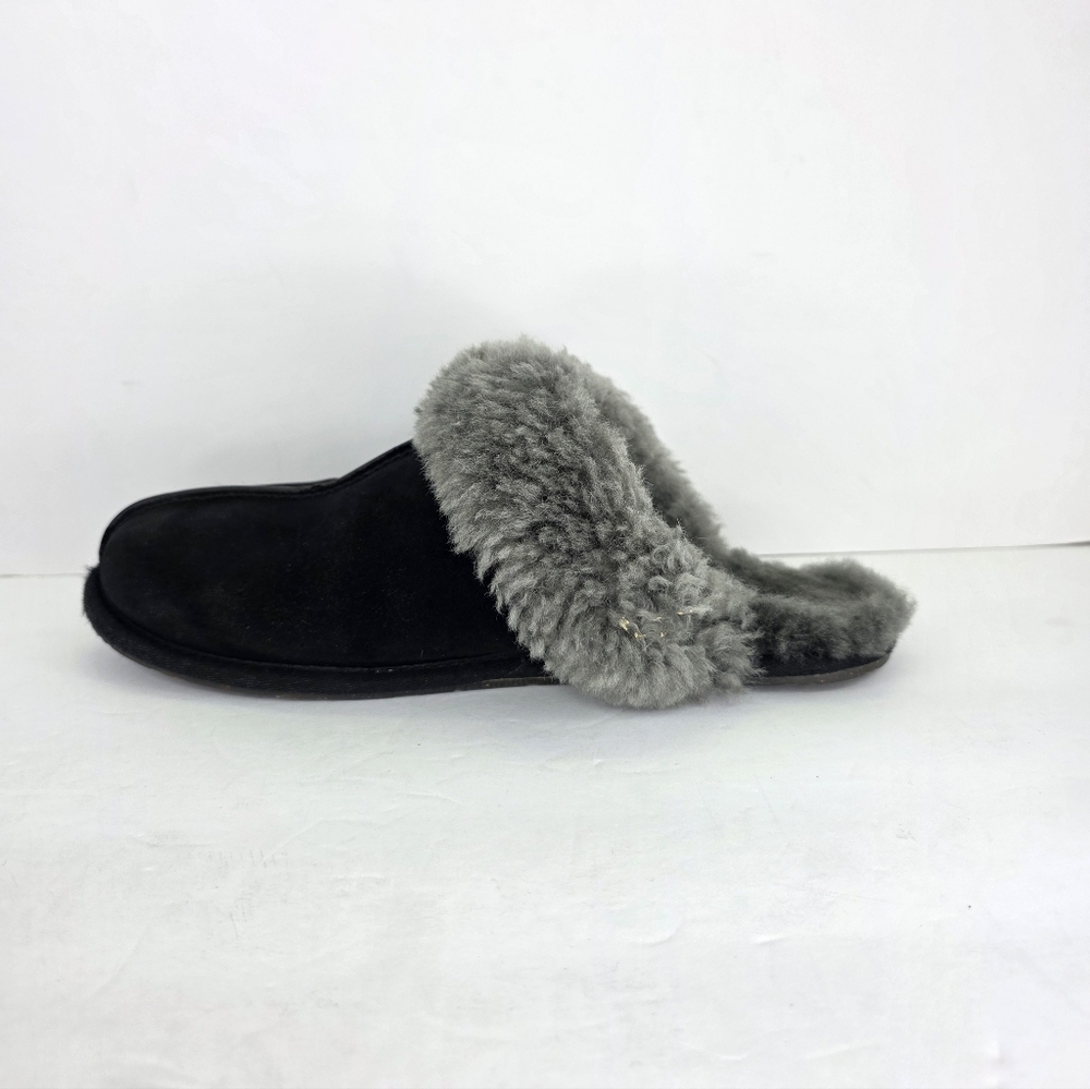 UGG Scuffette II Women's Slipper Suede Sheepskin Plush Slip On Black Grey Size 9 - Picture 13 of 16
